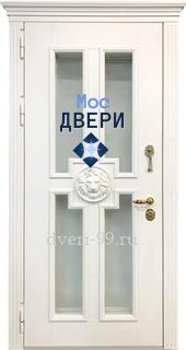Входная дверь Дверь с МДФ, остеклением и карнизом