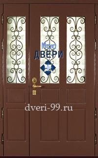 Входная дверь Двустворчатая дверь с отделкой МДФ-ПВХ с обеих сторон №6